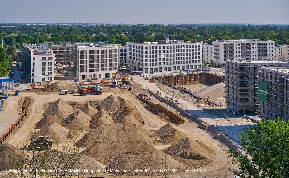 02.06.2023 - aktuelle Fotos von der Baustelle Alexisquartier in Neuperlach in München